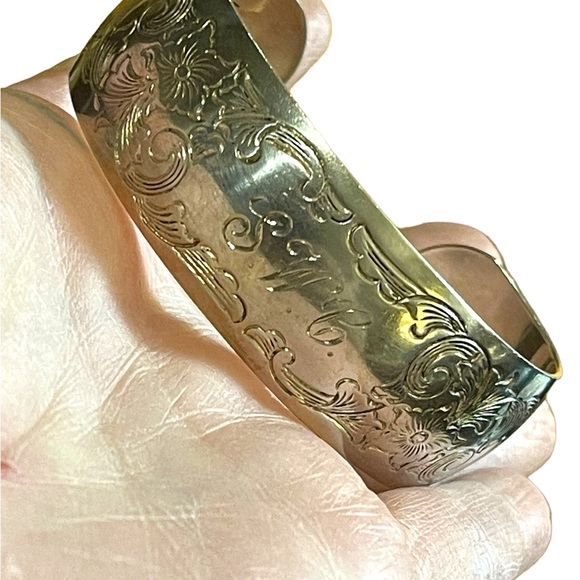 Stunning vintage S Kirk & Son Etched sterling silver 925 Bangle - Picture 7 of 7